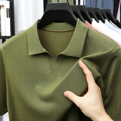 Men's Short-Sleeve Knit Polo Shirt