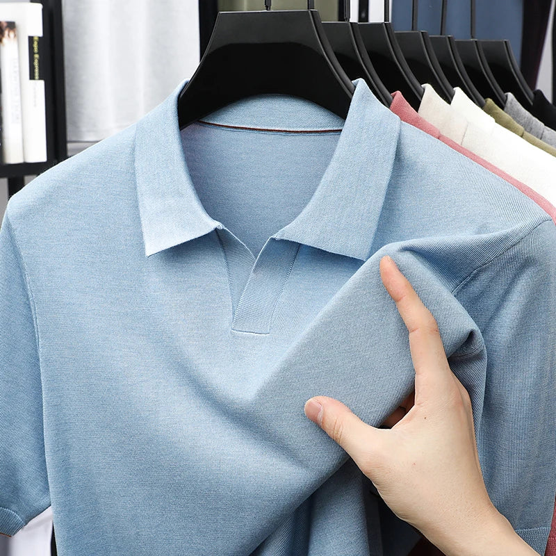 Men's Short-Sleeve Knit Polo Shirt