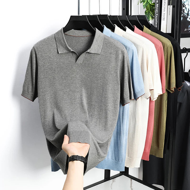 Men's Short-Sleeve Knit Polo Shirt
