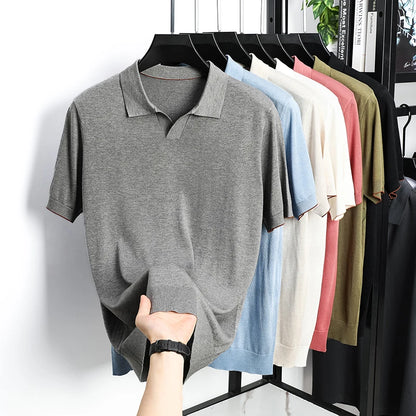 Men's Short-Sleeve Knit Polo Shirt