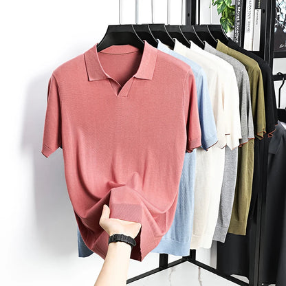 Men's Short-Sleeve Knit Polo Shirt
