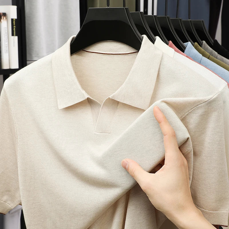 Men's Short-Sleeve Knit Polo Shirt