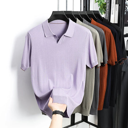 Men's Short-Sleeve Knit Polo Shirt