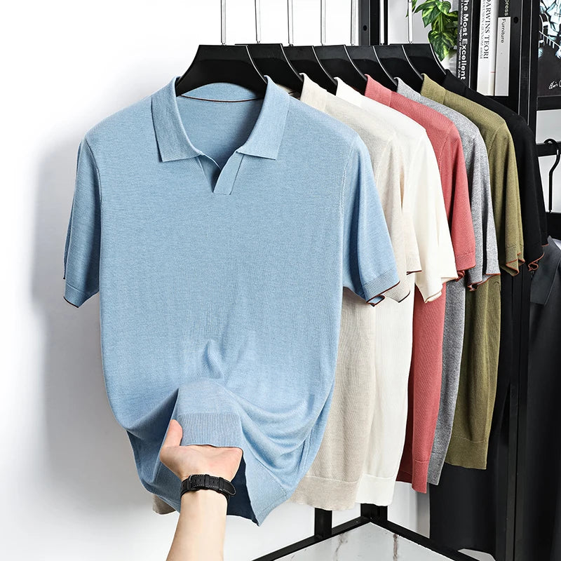 Men's Short-Sleeve Knit Polo Shirt