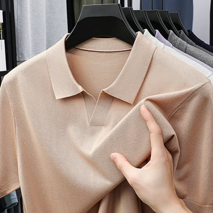 Men's Short-Sleeve Knit Polo Shirt