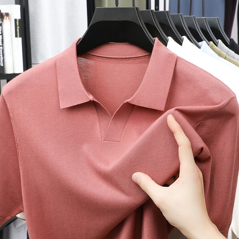 Men's Short-Sleeve Knit Polo Shirt
