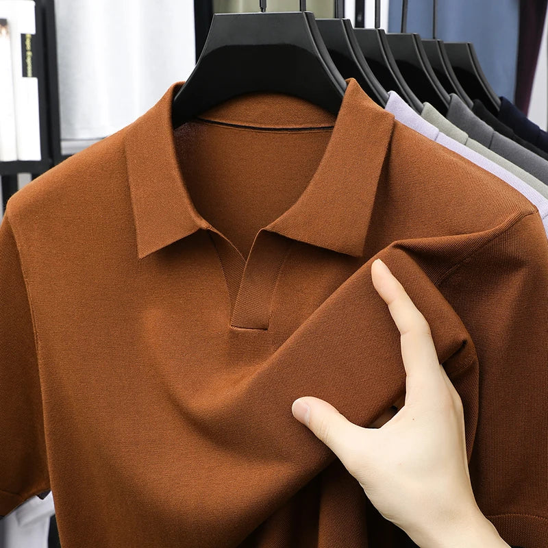 Men's Short-Sleeve Knit Polo Shirt