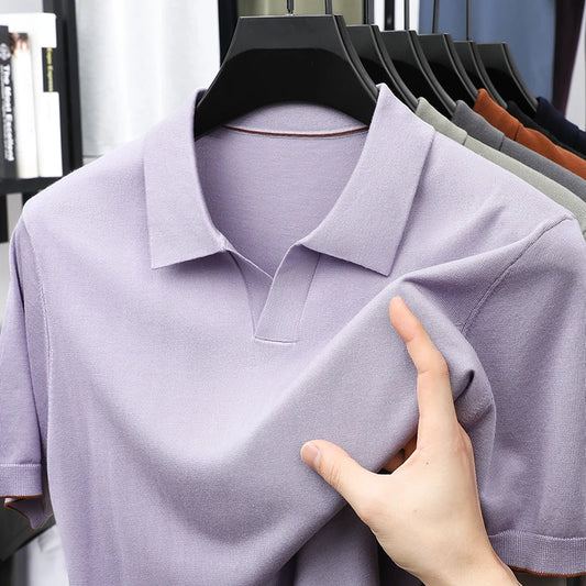 Men's Short-Sleeve Knit Polo Shirt