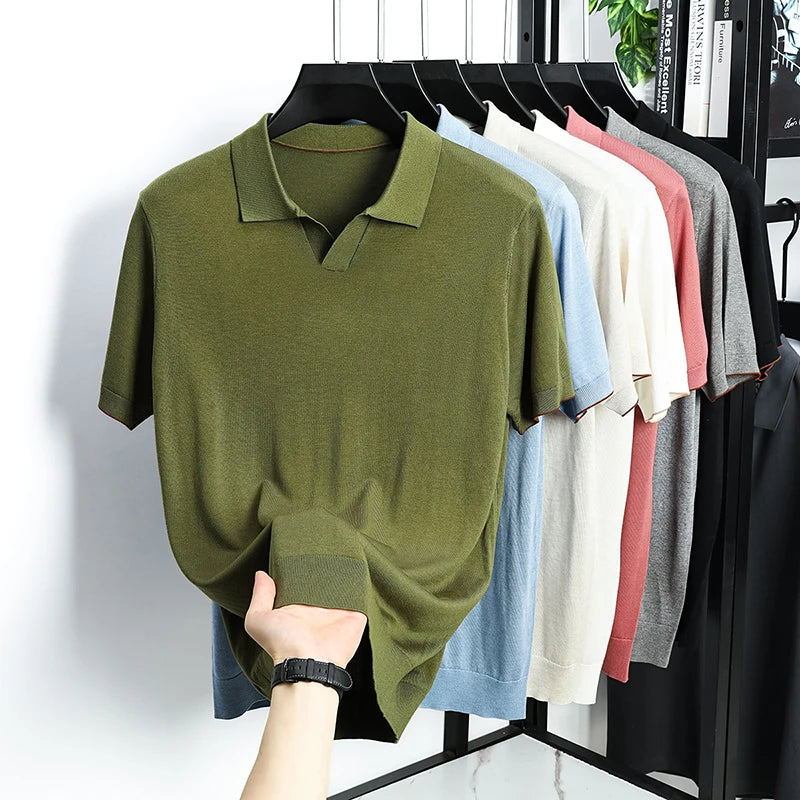 Men's Short-Sleeve Knit Polo Shirt