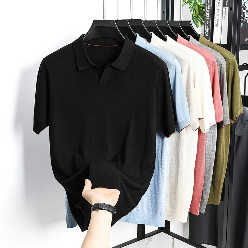 Men's Short-Sleeve Knit Polo Shirt
