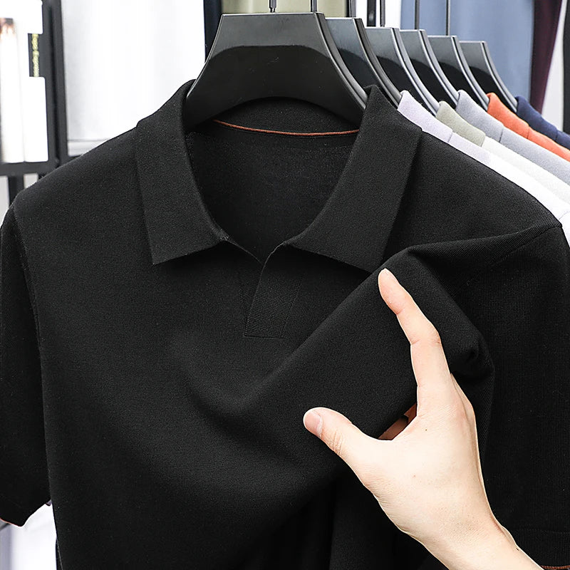 Men's Short-Sleeve Knit Polo Shirt
