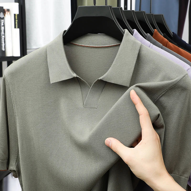 Men's Short-Sleeve Knit Polo Shirt