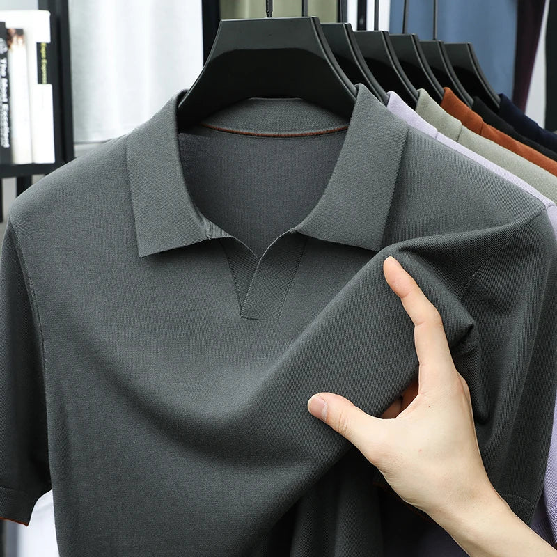 Men's Short-Sleeve Knit Polo Shirt